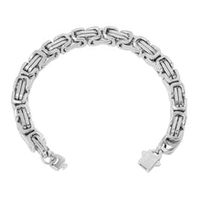 Load image into Gallery viewer, Big Daddy 8MM Byzantine Link 18K Silver Bracelet - Bracelet

