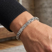 Load image into Gallery viewer, Big Daddy 8MM Byzantine Link 18K Silver Bracelet - Bracelet
