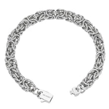 Load image into Gallery viewer, Big Daddy 8MM Byzantine Link Silver Steel Bracelet
