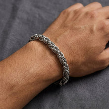 Load image into Gallery viewer, Big Daddy 8MM Byzantine Link Silver Steel Bracelet
