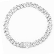 Load image into Gallery viewer, Big Daddy 8MM Iced Curb Cuban Silver Bracelet - Bracelet

