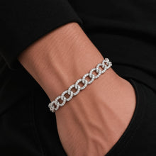 Load image into Gallery viewer, Big Daddy 8MM Iced Curb Cuban Silver Bracelet - Bracelet
