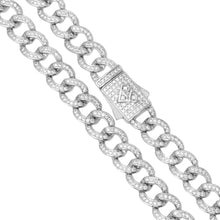 Load image into Gallery viewer, Big Daddy 8MM Iced Curb Cuban Silver Chain - Chain

