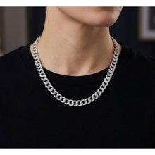 Load image into Gallery viewer, Big Daddy 8MM Iced Curb Cuban Silver Chain - Chain
