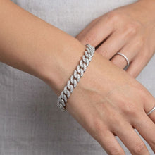 Load image into Gallery viewer, Big Daddy 8MM Iced Out Silver Cuban Link Bracelet - Bracelet
