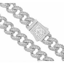 Load image into Gallery viewer, Big Daddy 9MM Diamond Curb Cuban Silver Iced Out Chain
