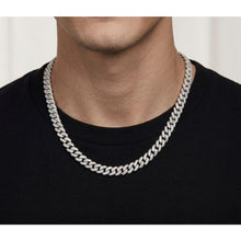 Load image into Gallery viewer, Big Daddy 9MM Diamond Curb Cuban Silver Iced Out Chain
