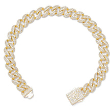 Load image into Gallery viewer, Big Daddy 9MM Diamond Curb Gold Iced Out Bracelet - Bracelet
