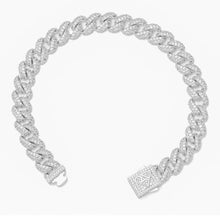 Load image into Gallery viewer, Big Daddy 9MM Diamond Curb Silver Iced Out Bracelet
