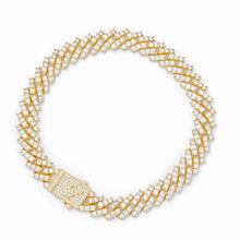 Load image into Gallery viewer, Big Daddy 9MM Diamond Prong Gold Cuban Link Bracelet
