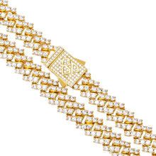 Load image into Gallery viewer, Big Daddy 9MM Diamond Prong Gold Cuban Link Iced Out Chain
