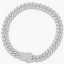 Load image into Gallery viewer, Big Daddy 9MM Diamond Prong Silver Cuban Link Iced
