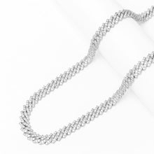 Load image into Gallery viewer, Big Daddy 9MM Diamond Prong Silver Cuban Link Iced

