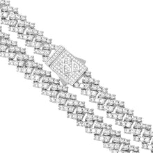Load image into Gallery viewer, Big Daddy 9MM Diamond Prong Silver Cuban Link Iced
