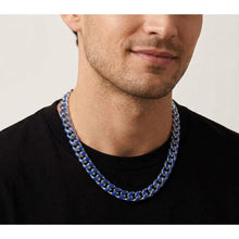 Load image into Gallery viewer, Big Daddy 9MM Enamel Blue Steel Cuban Chain - Chain
