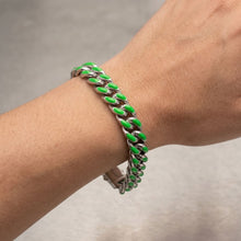 Load image into Gallery viewer, Big Daddy 9MM Enamel Green Steel Cuban Bracelet - Bracelet
