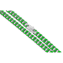 Load image into Gallery viewer, Big Daddy 9MM Enamel Green Steel Cuban Chain - Chain

