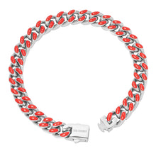 Load image into Gallery viewer, Big Daddy 9MM Enamel Red Steel Cuban Bracelet - Bracelet
