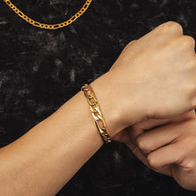 Load image into Gallery viewer, Big Daddy 9mm Steel Figaro Gold Bracelet - Bracelet
