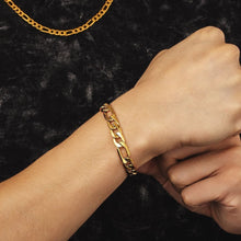Load image into Gallery viewer, Big Daddy 9mm Steel Figaro Gold Bracelet - Bracelet
