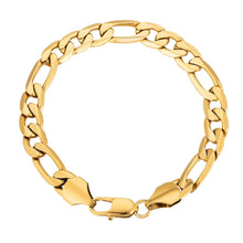 Load image into Gallery viewer, Big Daddy 9mm Steel Figaro Gold Bracelet - Bracelet
