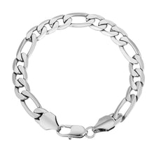 Load image into Gallery viewer, Big Daddy 9mm Steel Figaro Silver Bracelet - Bracelet
