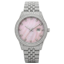 Load image into Gallery viewer, Big Daddy Bling Pink Diamond Dial Silver Date watch - Watch
