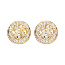 Load image into Gallery viewer, Big Daddy Cluster Dollar Sign Iced Out Earring - Earring
