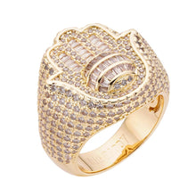 Load image into Gallery viewer, Big Daddy ’Hamsa Hand’ Baguette Iced Out Ring - Ring
