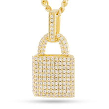 Load image into Gallery viewer, Big Daddy Iced Out Gold Lock Pendant - Pendant
