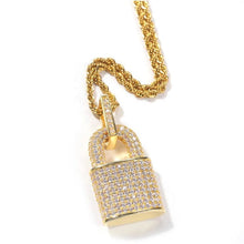 Load image into Gallery viewer, Big Daddy Iced Out Gold Lock Pendant - Pendant
