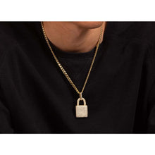 Load image into Gallery viewer, Big Daddy Iced Out Gold Lock Pendant - Pendant
