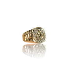 Load image into Gallery viewer, Big Daddy Iced Out Masonic Gold Ring - Ring
