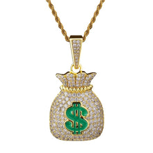 Load image into Gallery viewer, Big Daddy Iced Out Money Bag Men’s Pendant Necklace
