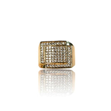 Load image into Gallery viewer, Big Daddy Iced Out Square Bling Gold Ring - Ring
