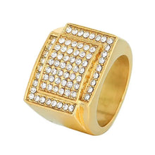 Load image into Gallery viewer, Big Daddy Iced Out Square Bling Gold Ring - Ring
