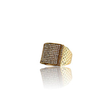 Load image into Gallery viewer, Big Daddy Iced Pave Square Gold Ring - Ring
