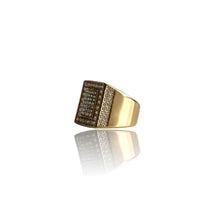 Load image into Gallery viewer, Big Daddy Iced Pave Square Gold Ring - Ring
