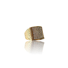 Load image into Gallery viewer, Big Daddy Iced Pave Square Gold Ring - Ring
