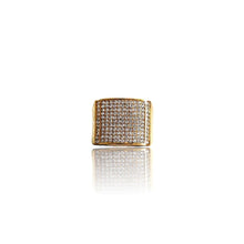 Load image into Gallery viewer, Big Daddy Iced Pave Square Gold Ring - Ring
