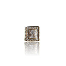 Load image into Gallery viewer, Big Daddy Iced Pave Square Gold Ring - Ring

