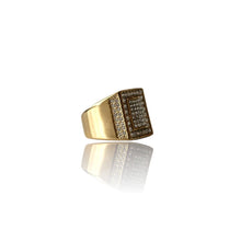 Load image into Gallery viewer, Big Daddy Iced Pave Square Gold Ring - Ring
