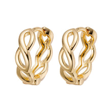 Load image into Gallery viewer, Big Daddy Intertwined Hollow Gold Hoops Earring - Earring
