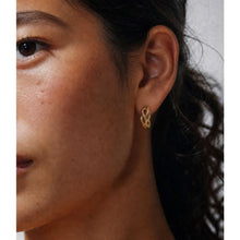 Load image into Gallery viewer, Big Daddy Intertwined Hollow Gold Hoops Earring - Earring

