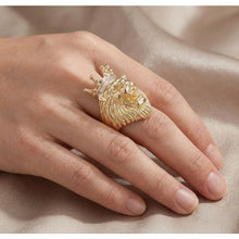 Load image into Gallery viewer, Big Daddy Lion Baguette Iced Out Diamond Ring - Ring
