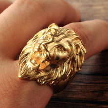 Load image into Gallery viewer, Big Daddy Lion Heart Gold Ring - Ring
