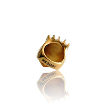 Load image into Gallery viewer, Big Daddy Lionhead Pave Crown Gold Ring - Ring

