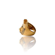 Load image into Gallery viewer, Big Daddy Lionhead Pave Crown Gold Ring - Ring
