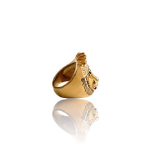 Load image into Gallery viewer, Big Daddy Lionhead Pave Crown Gold Ring - Ring
