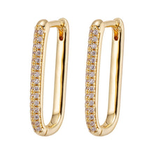 Load image into Gallery viewer, Big Daddy Oval Loop Gold Iced Out Earring - Earring
